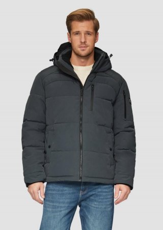 s.Oliver Wasserabweisende Steppjacke mit abnehmbarer Kapuze - schiefergrau