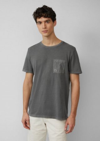 s.Oliver T-Shirt mit Brusttasche und Garment Dye - grau meliert