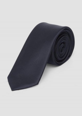 s.Oliver Elegante Krawatte aus Seidenmix-Jacquard - navy