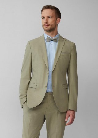 s.Oliver s.O PURE: Sakko aus meliertem Stretch-Fabric - olivgrün