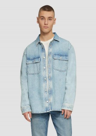 s.Oliver Denim-Overshirt mit aufgesetzten Brusttaschen - blau