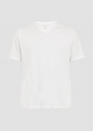 s.Oliver T-Shirt mit V-Ausschnitt - weiß