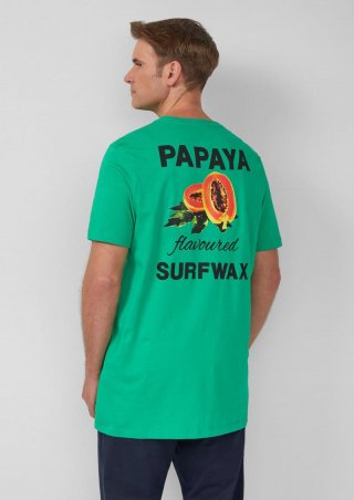 s.Oliver Baumwoll-T-Shirt im Relaxed Fit mit Front- und Rückenprint - grün