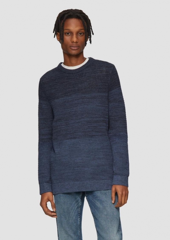 s.Oliver Strickpullover in melierter Streifenoptik - hellblau s.Oliver Strickpullover in melierter Streifenoptik - hellblau