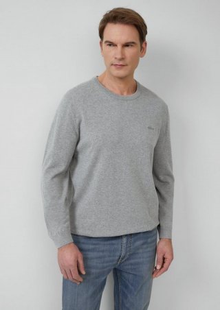 s.Oliver Strickpullover mit Logo-Stickerei - grau