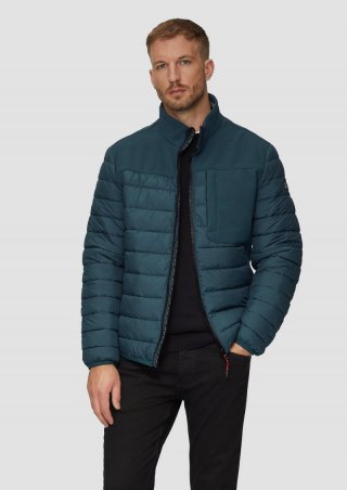 s.Oliver Leichte Steppjacke im Materialmix mit Kontrast-Details - navy