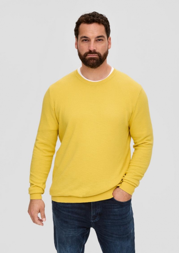 s.Oliver Pullover aus Baumwolle - gelb