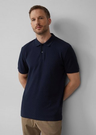 s.Oliver Poloshirt aus strukturiertem Jersey - navy