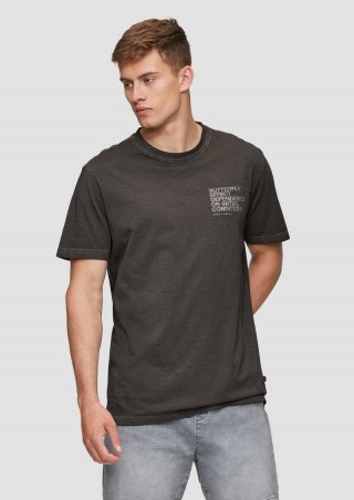 s.Oliver T-Shirt mit Frontprint - schwarz
