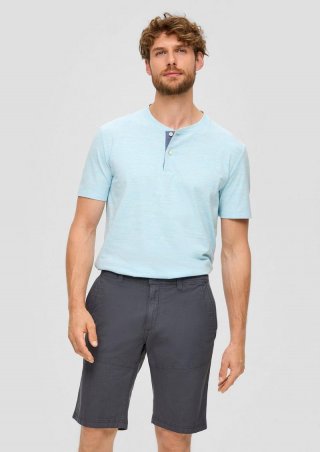 s.Oliver Chino-Shorts aus Baumwollstretch mit Straight Leg - schiefergrau