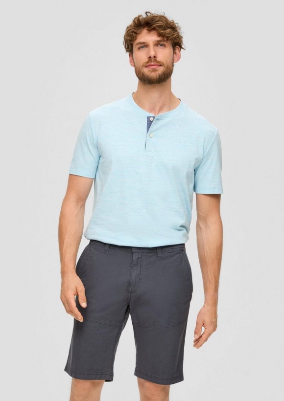 s.Oliver Chino-Shorts aus Baumwollstretch mit Straight Leg - schiefergrau