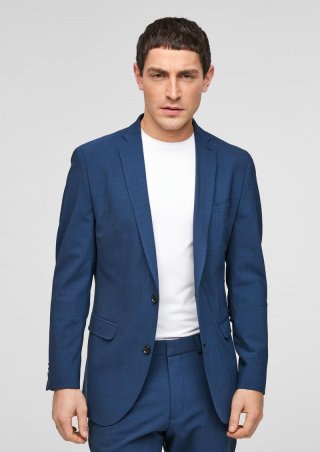 s.Oliver Slim Fit: Sakko mit Hyperstretch - ozeanblau