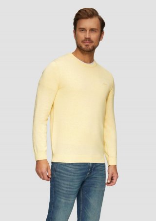 s.Oliver Strickpullover mit Logo-Stickerei - vanille