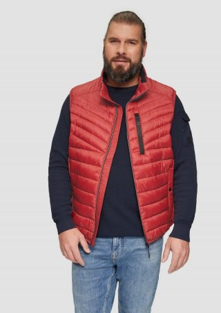 s.Oliver Sportive Steppweste mit Kontrastdetails - mohnrot