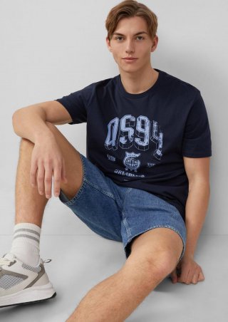 s.Oliver T-Shirt mit Frontprint - tiefblau