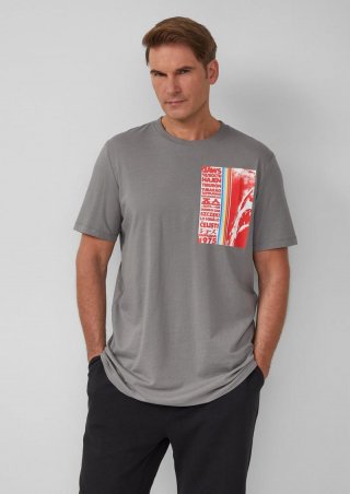 s.Oliver T-Shirt aus Baumwolle mit Jaws© UCS LLC-Print - grau meliert