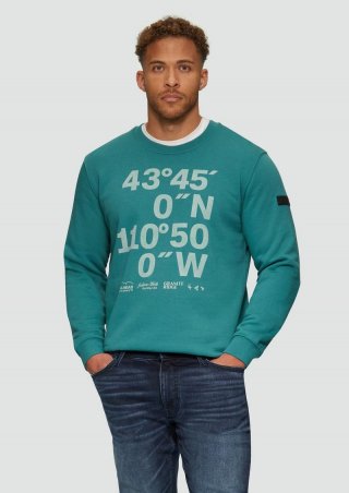 s.Oliver Sweatshirt mit Koordinaten-Print - petrol