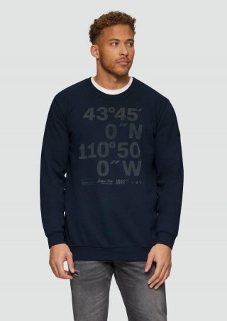 s.Oliver Sweatshirt mit Koordinaten-Print - navy