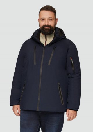 s.Oliver Wasserabweisende Jacke mit Kapuze und Zip-Details - navy