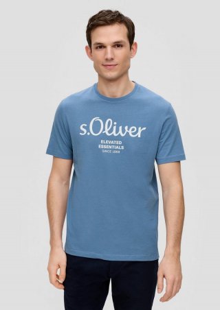 s.Oliver T-Shirt mit Logo-Print - hellblau