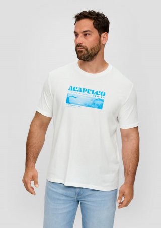 s.Oliver T-Shirt mit Frontprint - weiß