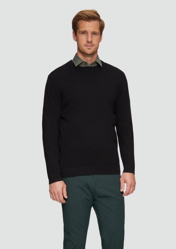 s.Oliver Strickpullover aus Kaschmir - schwarz