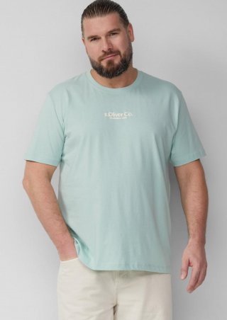s.Oliver T-Shirt aus Baumwolle mit Logo-Print - helles türkis