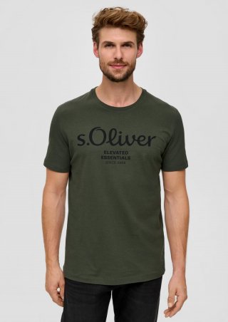 s.Oliver T-Shirt mit Logo-Print - olivgrün