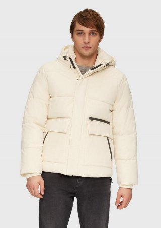 s.Oliver Gesteppte Winterjacke mit Kapuze und Innenkragen - beige