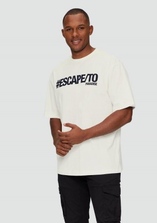 s.Oliver Jerseyshirt im Loose Fit mit Front- und Backprint - weiß