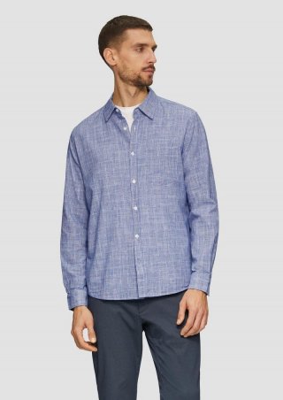 s.Oliver Regular Fit: Kariertes Hemd aus Baumwolle - ozeanblau