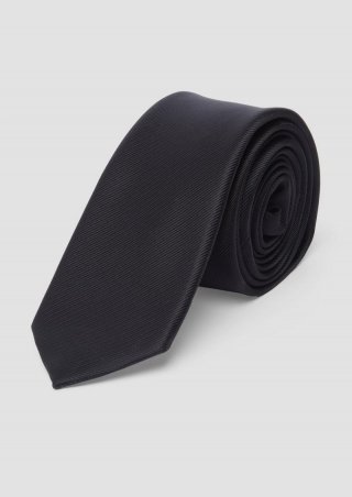 s.Oliver Elegante Krawatte aus Seidenmix-Jacquard - schwarz