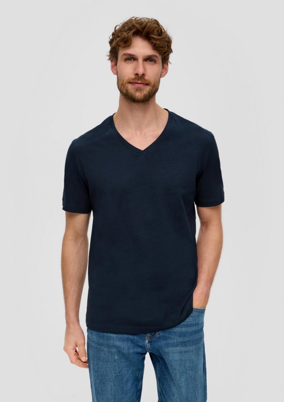 s.Oliver Basic-T-Shirt aus Baumwolle im 2er-Pack - navy