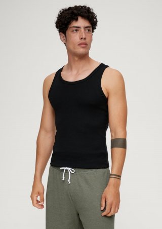 s.Oliver Tanktop mit Rippstruktur - schwarz