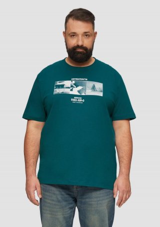 s.Oliver T-Shirt mit Crew Neck und Frontprint - petrol