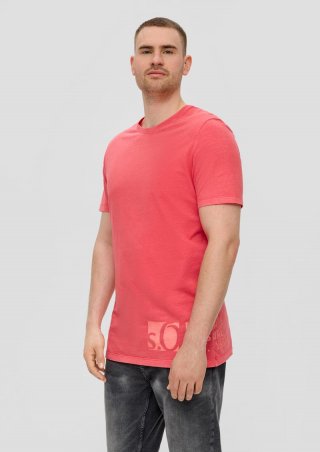 s.Oliver T-Shirt mit Logo-Patch - korallrot
