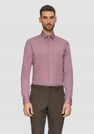 s.Oliver Tailored Fit: Hemd aus Baumwollstrech mit Kentkragen - zartrosa