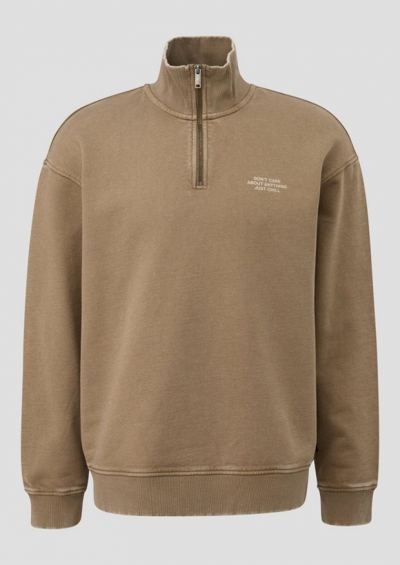 s.Oliver Gewaschener Sweat-Troyer mit Brustprint - sandstein