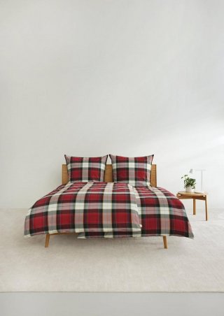 s.Oliver Flanell-Bettwäsche im Karo-Design - burgund