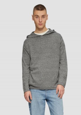 s.Oliver Gestrickter Hoodie aus Melangegarn - graphit