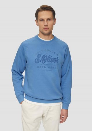 s.Oliver Sweatshirt mit Logo-Stickerei und Raglanärmeln - royalblau