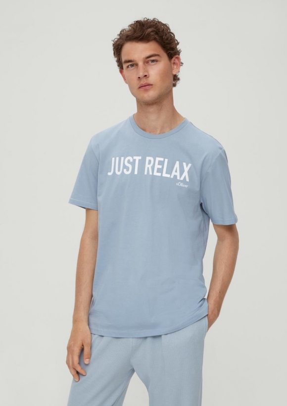 s.Oliver Kurzes Pyjama-Shirt - hellblau
