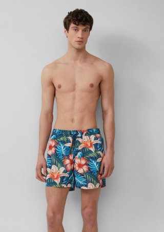 s.Oliver Badeshorts mit All-over-Print und Eingrifftaschen - tiefblau