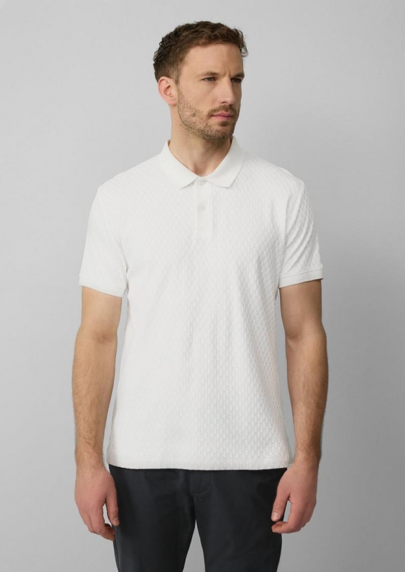 s.Oliver Poloshirt aus strukturiertem Jersey - weiß
