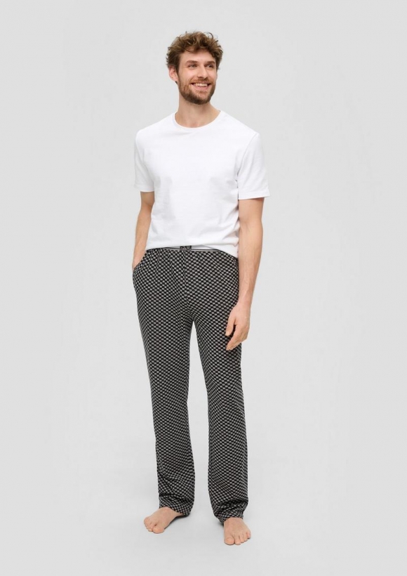 s.Oliver Pyjama-Hose in feiner Musterung - schwarz