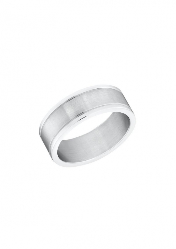 s.Oliver Breiter Ring aus Edelstahl - grau