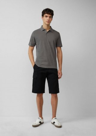 s.Oliver Jersey-Poloshirt aus Leinenmix - grau meliert