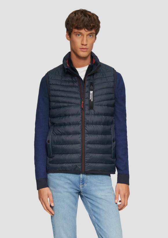 s.Oliver Sportive Steppweste mit Kontrastdetails - navy