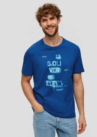 s.Oliver T-Shirt mit Artwork - ozeanblau