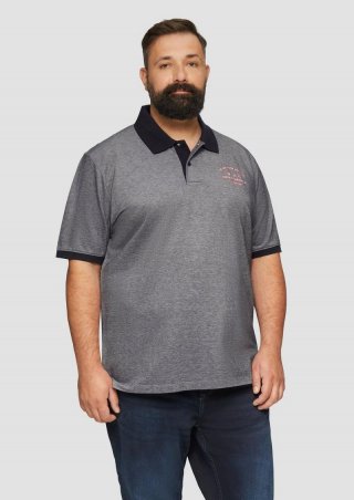 s.Oliver Poloshirt aus Baumwollpiqué mit Kontrast-Details - navy